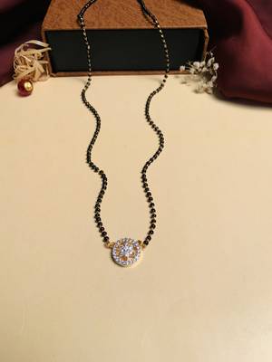 Latest gold plated american diamond mangalsutra 3