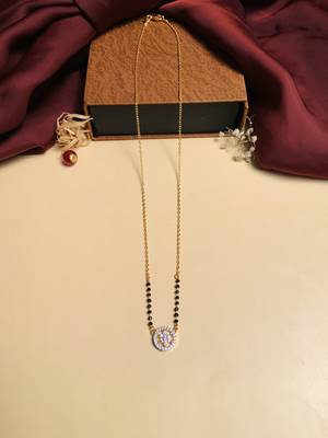 Latest gold plated american diamond mangalsutra 1