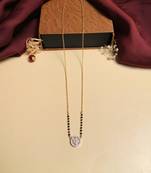 Latest gold plated american diamond mangalsutra