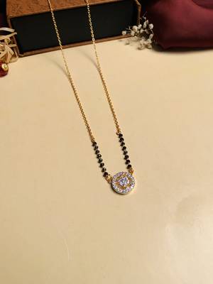 Latest gold plated american diamond mangalsutra 2