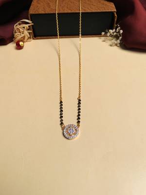 Latest gold plated american diamond mangalsutra 3