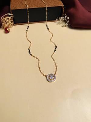 Latest gold plated american diamond mangalsutra 1