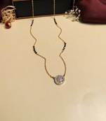 Latest gold plated american diamond mangalsutra