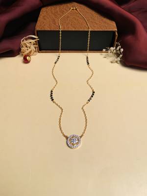 Latest gold plated american diamond mangalsutra 3