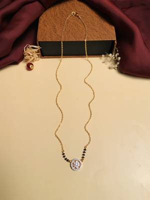Latest gold plated american diamond mangalsutra 1