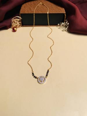 Latest gold plated american diamond mangalsutra 2