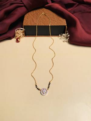Latest gold plated american diamond mangalsutra 3
