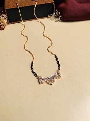 Latest gold plated american diamond mangalsutra 1
