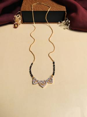 Latest gold plated american diamond mangalsutra 2
