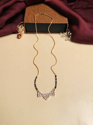 Latest gold plated american diamond mangalsutra 3