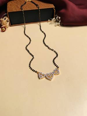 Latest gold plated american diamond mangalsutra 1