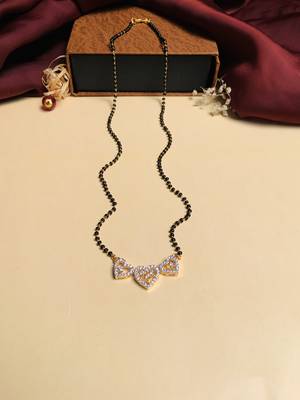 Latest gold plated american diamond mangalsutra 2
