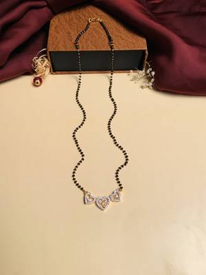 Latest gold plated american diamond mangalsutra 3