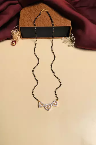 Latest gold plated american diamond mangalsutra