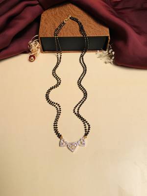 Latest gold plated american diamond mangalsutra 1