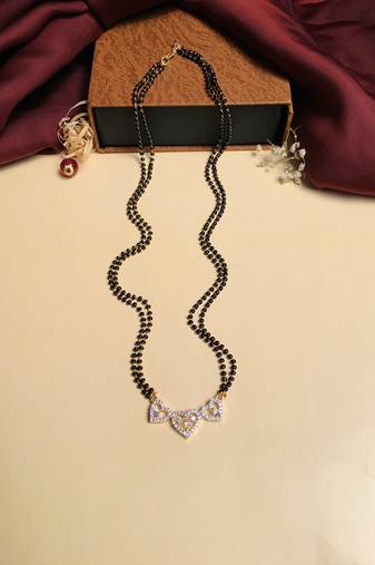 Latest gold plated american diamond mangalsutra