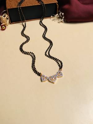 Latest gold plated american diamond mangalsutra 2