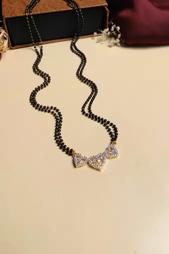 Latest gold plated american diamond mangalsutra
