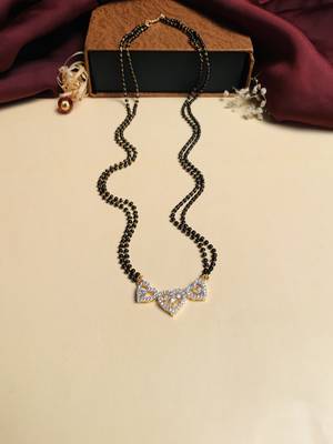 Latest gold plated american diamond mangalsutra 3