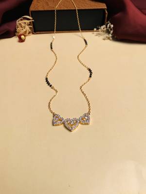 Latest gold plated american diamond mangalsutra 1