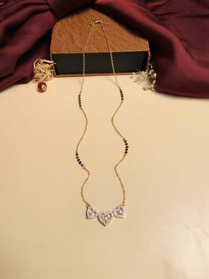 Latest gold plated american diamond mangalsutra 2