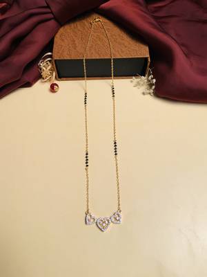 Latest gold plated american diamond mangalsutra 3