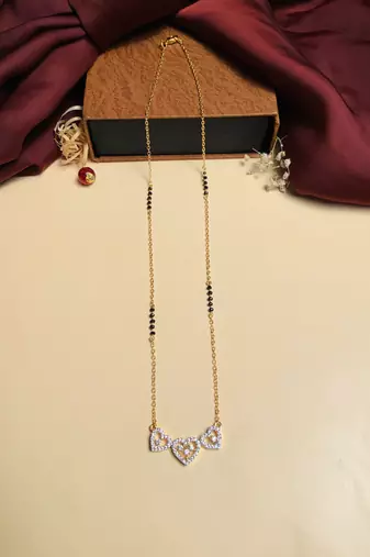 Latest gold plated american diamond mangalsutra