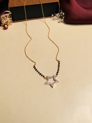 Latest gold plated american diamond mangalsutra 1