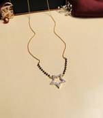 Latest gold plated american diamond mangalsutra