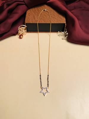Latest gold plated american diamond mangalsutra 2