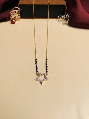 Latest gold plated american diamond mangalsutra 3