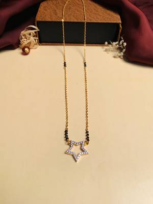 Latest gold plated american diamond mangalsutra 1