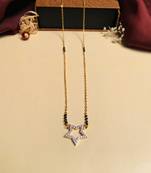 Latest gold plated american diamond mangalsutra