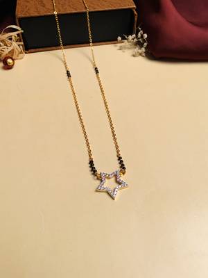 Latest gold plated american diamond mangalsutra 2