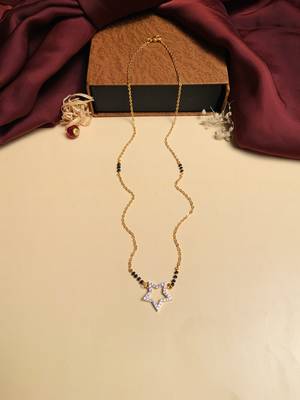 Latest gold plated american diamond mangalsutra 3