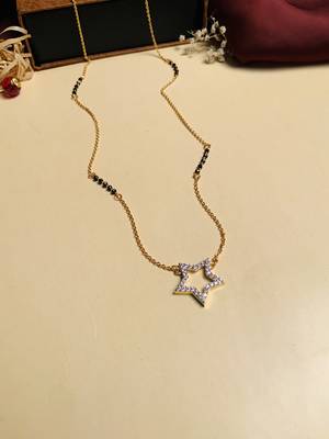 Latest gold plated american diamond mangalsutra 1