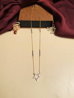 Latest gold plated american diamond mangalsutra 2