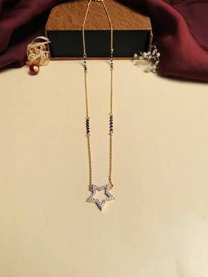 Latest gold plated american diamond mangalsutra 3