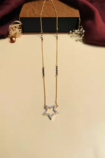 Latest gold plated american diamond mangalsutra