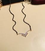 Latest gold plated american diamond mangalsutra