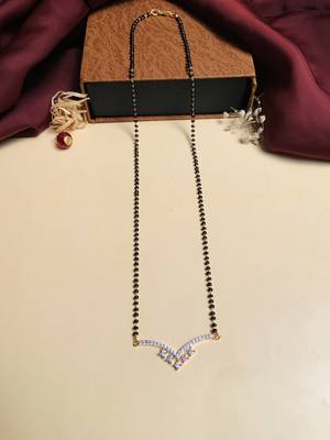 Latest gold plated american diamond mangalsutra 2