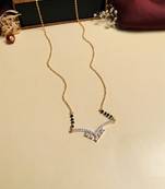 Latest gold plated american diamond mangalsutra