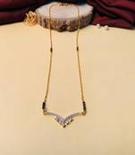 Latest gold plated american diamond mangalsutra