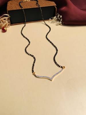 Latest gold plated american diamond mangalsutra 1
