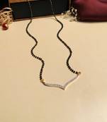 Latest gold plated american diamond mangalsutra