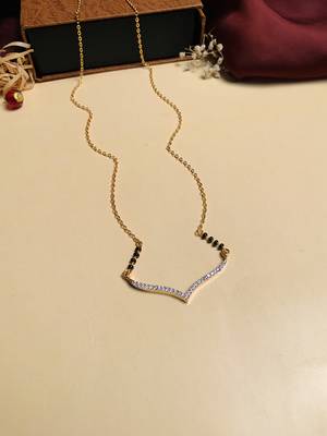 Latest gold plated american diamond mangalsutra 1