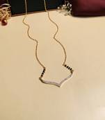 Latest gold plated american diamond mangalsutra