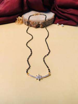 Latest gold plated american diamond mangalsutra 1