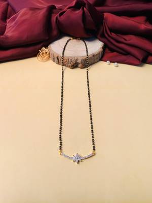 Latest gold plated american diamond mangalsutra 2