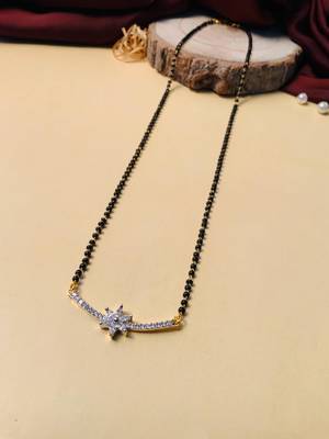 Latest gold plated american diamond mangalsutra 3